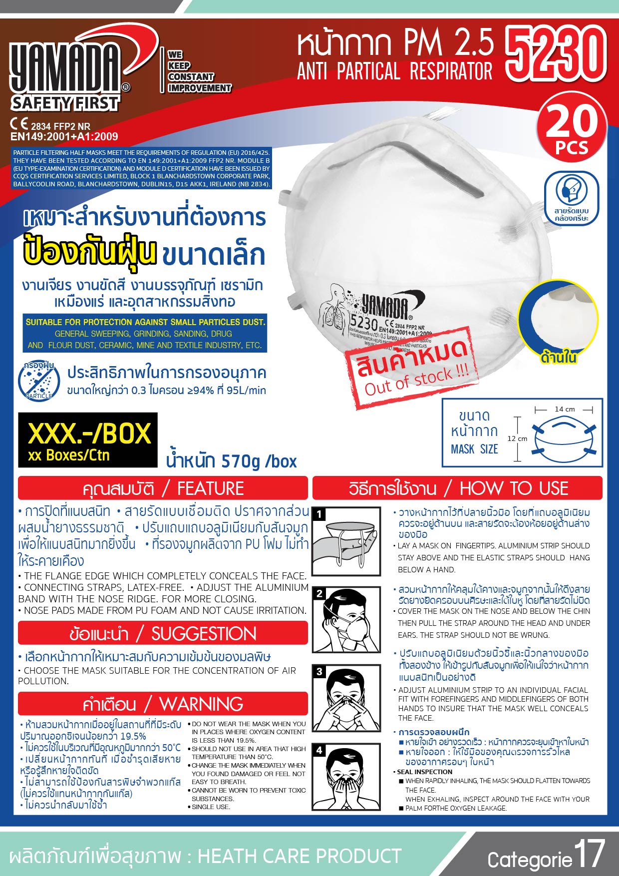 หน้ากากPM2.5 รุ่น 5230