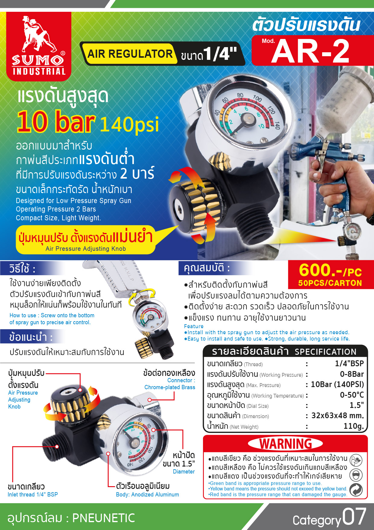 AR-2 ตัวปรับแรงดัน 1/4