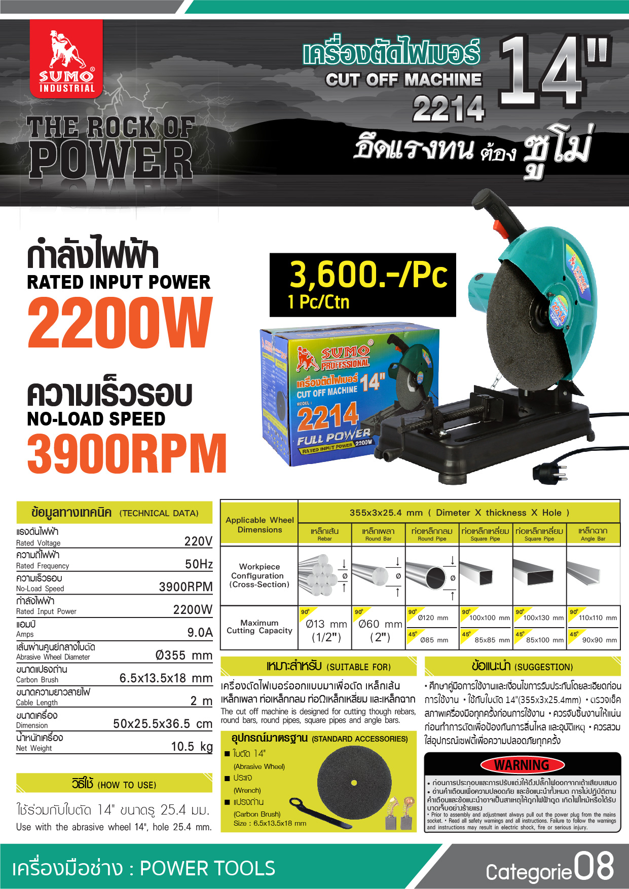 เครื่องตัดไฟเบอร์ รุ่น 2214