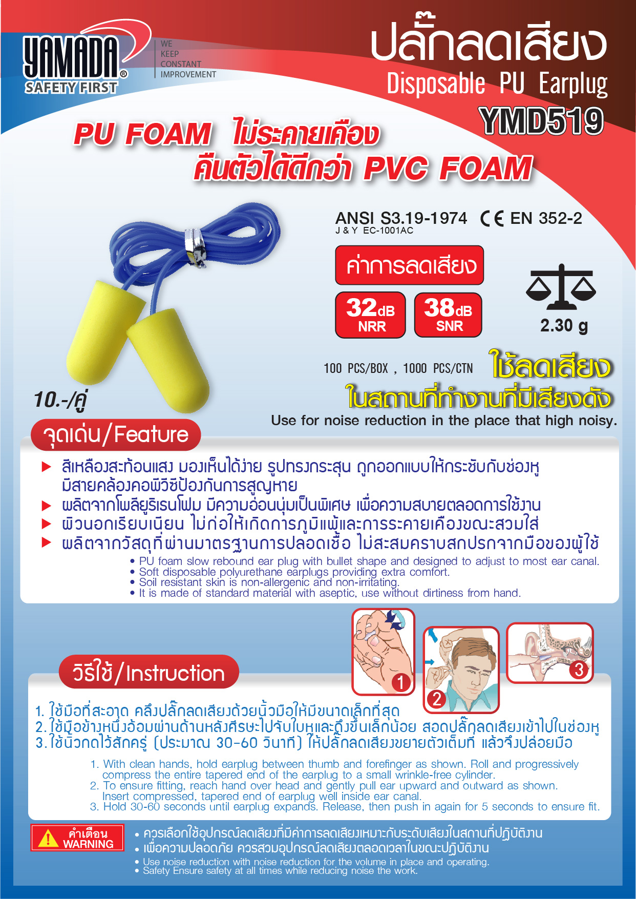 ปลั๊กลดเสียง รุ่น YMD519