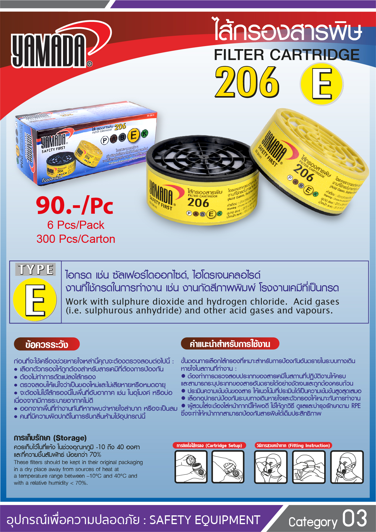 ไส้กรองสารพิษ 206 TYPE E / Filter Cartridge