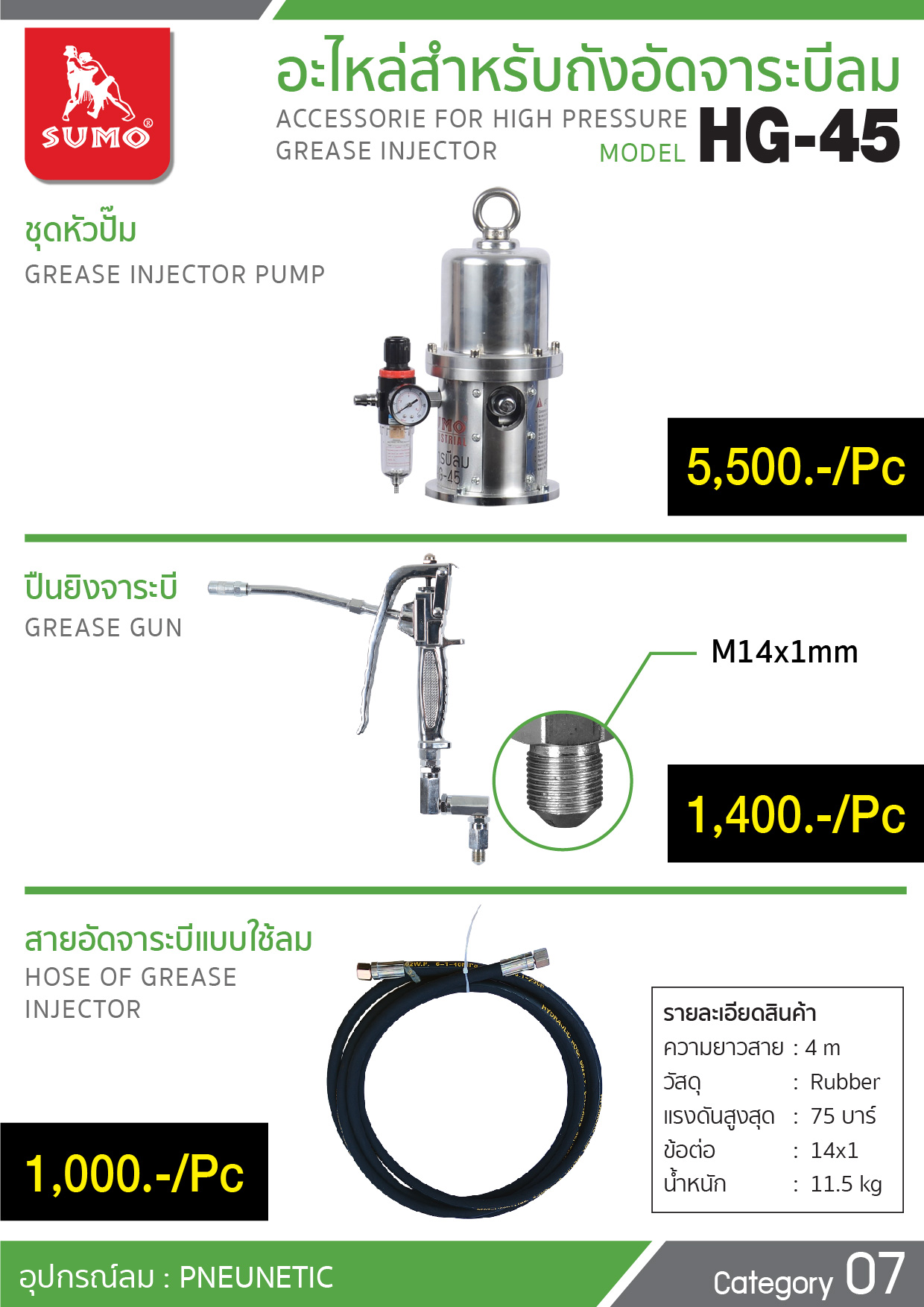 อะไหล่ถังอัดจาระบีลม