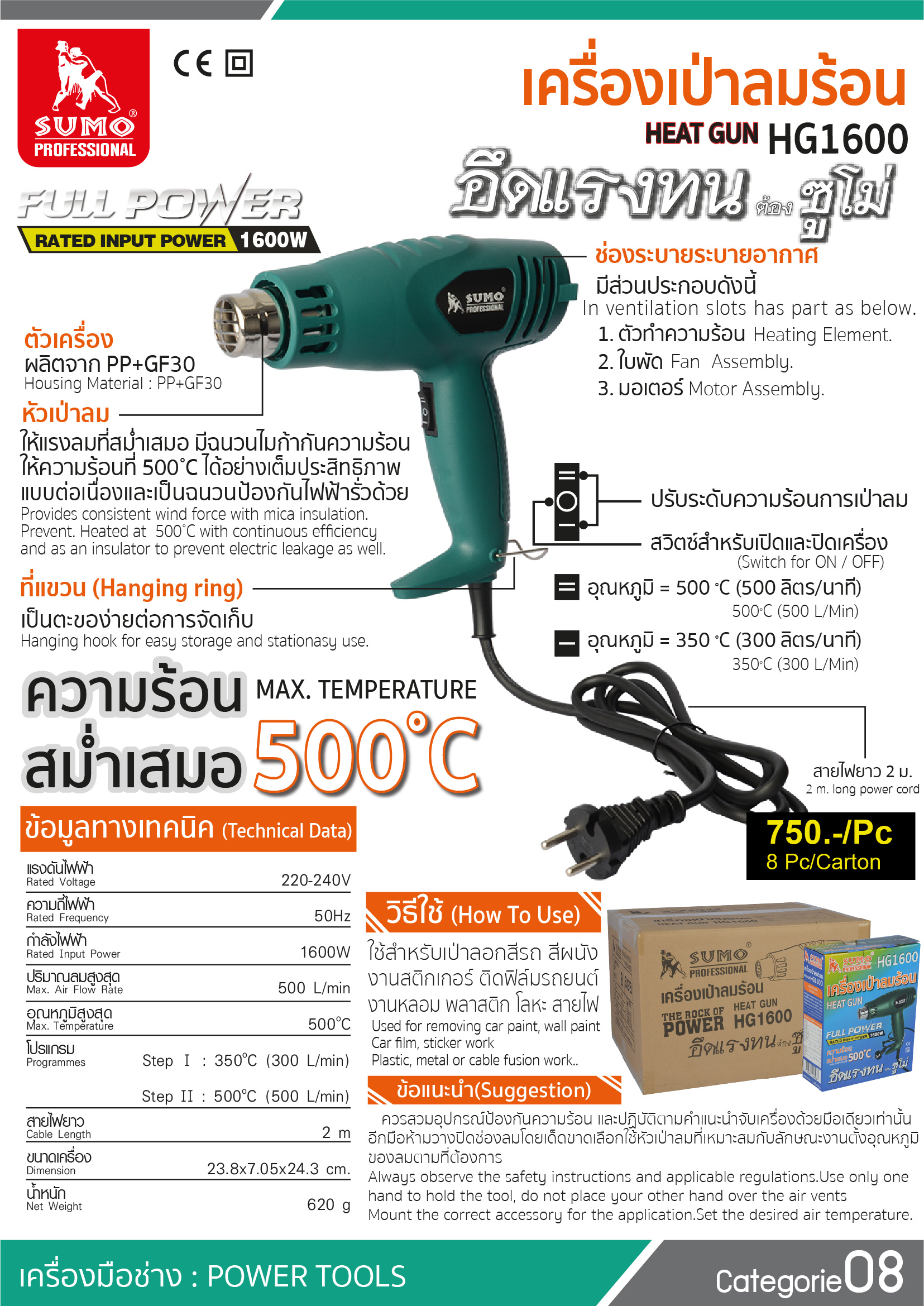 เครื่องเป่าลมร้อน รุ่น HG1600