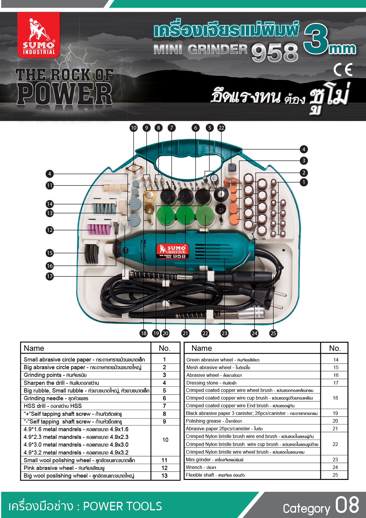 เครื่องเจียรแม่พิมพ์ 3มม. รุ่น 958