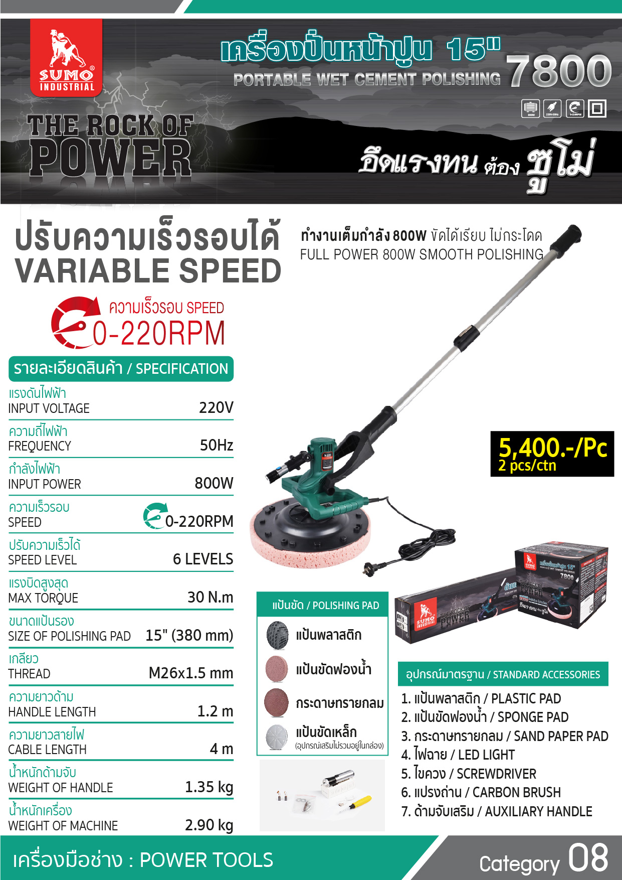 เครื่องปั่นหน้าปูน 15นิ้ว