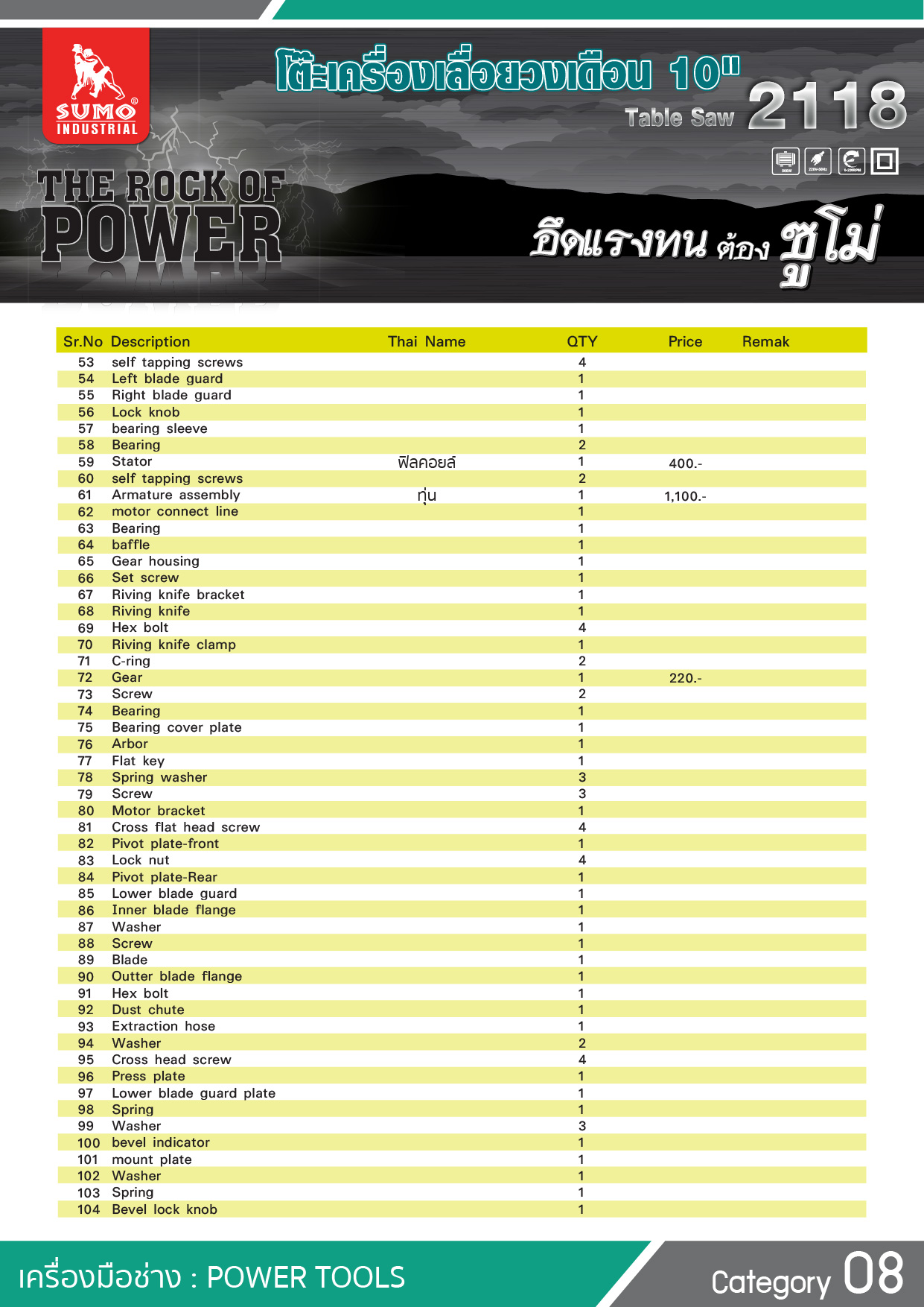 โต๊ะเครื่องเลื่อยวงเดือน 10นิ้ว รุ่น 2118