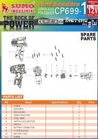 เครื่องขัดสีรยนต์ไร้สาย รุ่น CP699-1